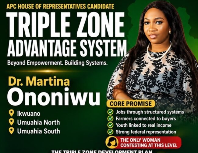 Triple Zone Advantage: Dr. Martina Amarachi Ononiwu’s Bold Blueprint Reshaping The Race For Ikwuano/Umuahia APC Ticket Ahead Of May 18 Primaries