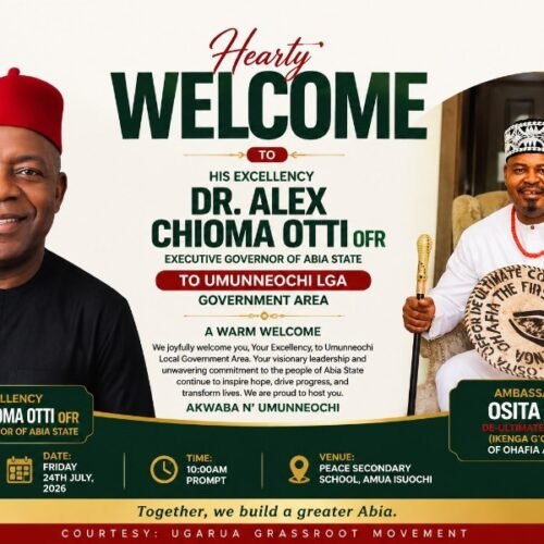 Dr. Osita Offor Mobilises Umunneochi As Governor Otti’s Homecoming Sparks Renewed Grassroots Momentum Ahead Of 2027