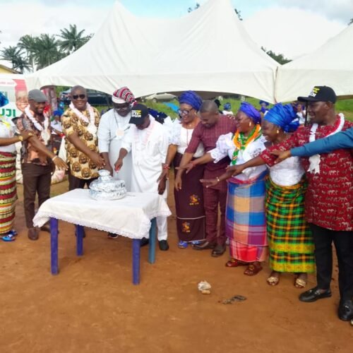 Bende NDC Candidate Karibe Ojigwe Celebrates With Akoliufu/Amaokwe Elu Alayi Women