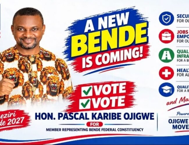 2027: Why Bende Should Consider Pascal Karibe Ojigwe